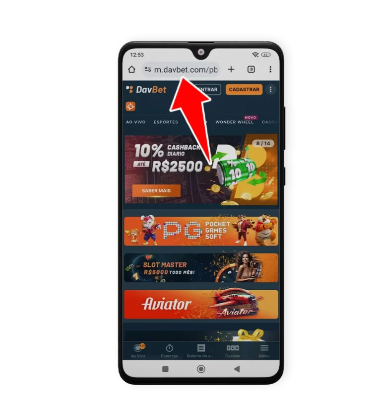 Passo 1 Como baixar a DavBet para Android