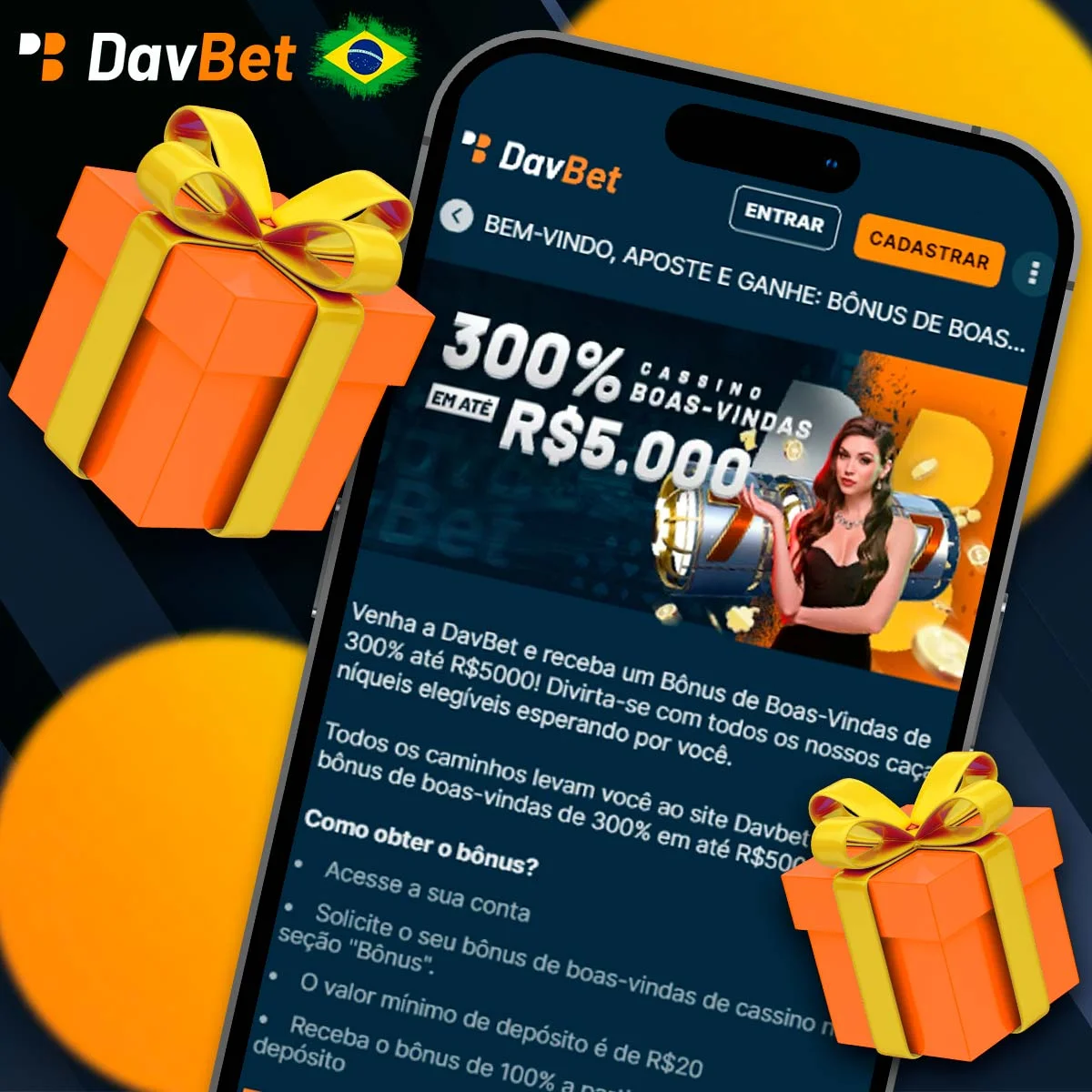 Bónus de Casino na aplicação Davbet