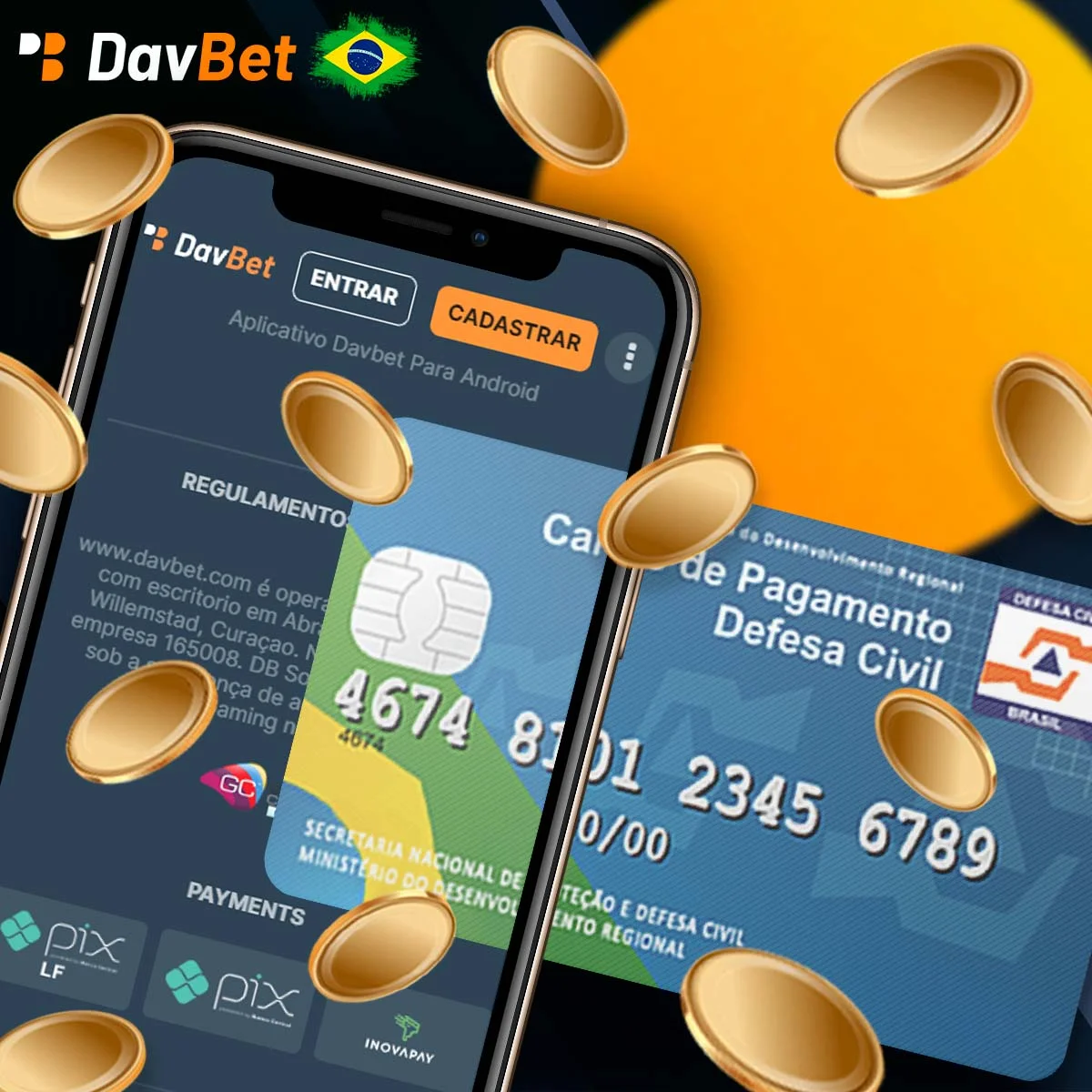 Como depositar fundos através da aplicação móvel Davbet?